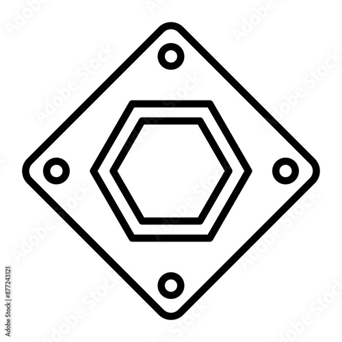 Stop Vector Line Icon