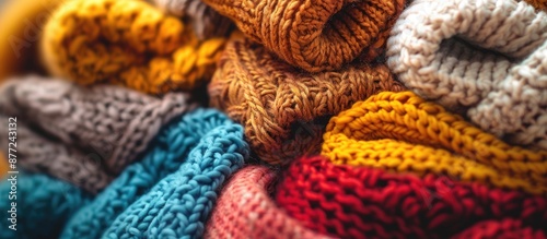A pile of soft colorful kni...