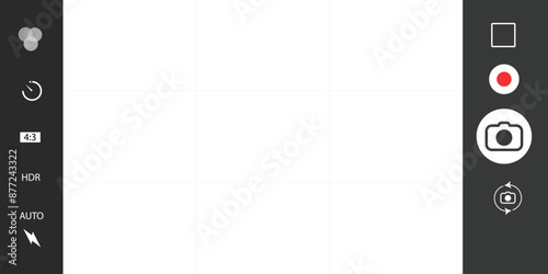 Smartphone camera viewfinder.Viewfinder camera recording. vector illustration.