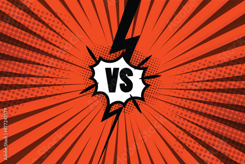 Versus VS letters fight backgrounds in Comic Book Style Background