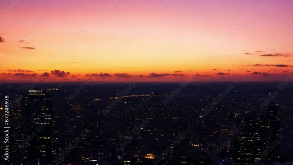 custom made wallpaper toronto digitalA city skyline is illuminated by the golden hour light of a setting sun.