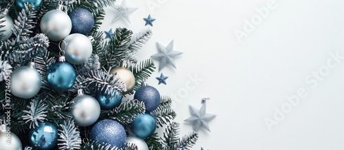 A Christmas tree decorated ...