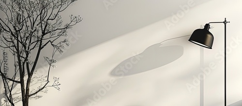 A white wall with a black l...