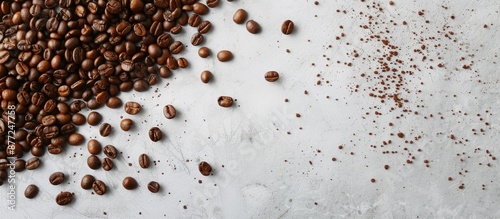 Coffee beans scattered on t...