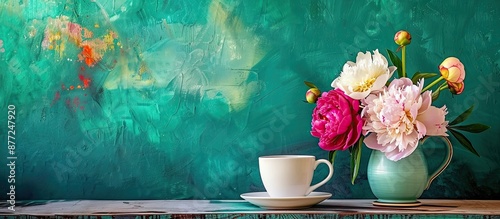 Coffee cup accompanied by a...