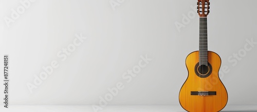 A classical guitar placed a...