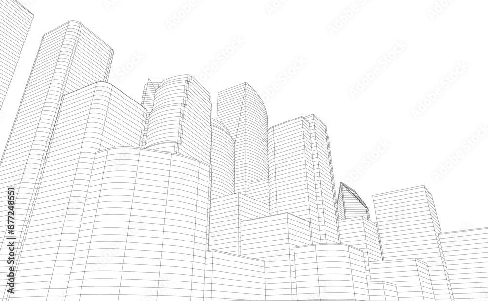 Modern architecture. Building concept sketch. Modern architecture. Building concept sketch.