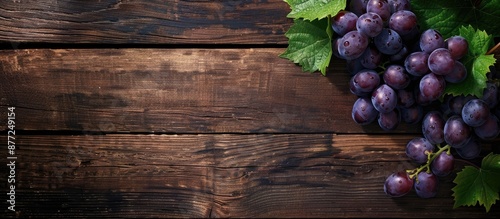 Grape placed on a wooden ta...
