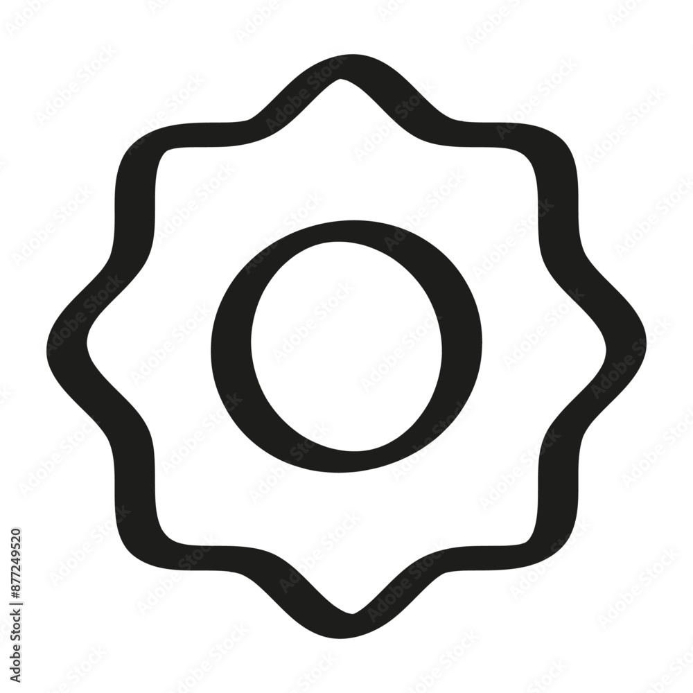 Illustration showing a black settings icon on a white background