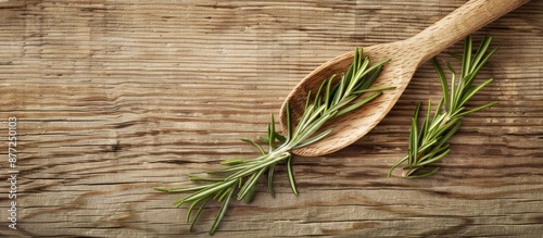 Rosemary placed in a wooden...