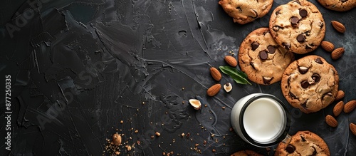 Black background with cooki...
