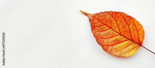 Vivid autumn leaf against w...