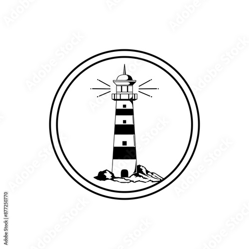 lighthouse tower logo and symbol