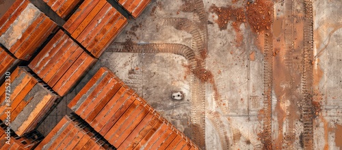 Aerial view of red bricks o...