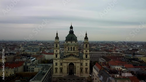 Wallpaper Mural Aerial drone view of Saint Stephen cathedral in Budapest, Hungary.  St. Stephen's Basilica Torontodigital.ca