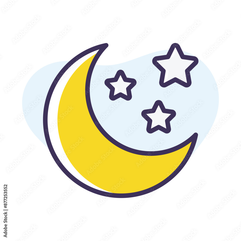 Crescent Moon And Star vector icon Crescent Moon And Star vector icon