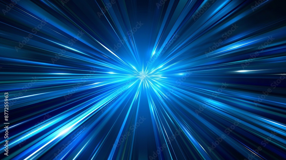 Abstract Blue Light Rays and Motion Blur on Dark Background Abstract Blue Light Rays and Motion Blur on Dark Background