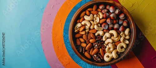 An array of nuts displayed ...