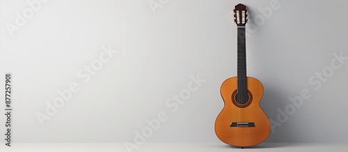 A classical guitar placed a...