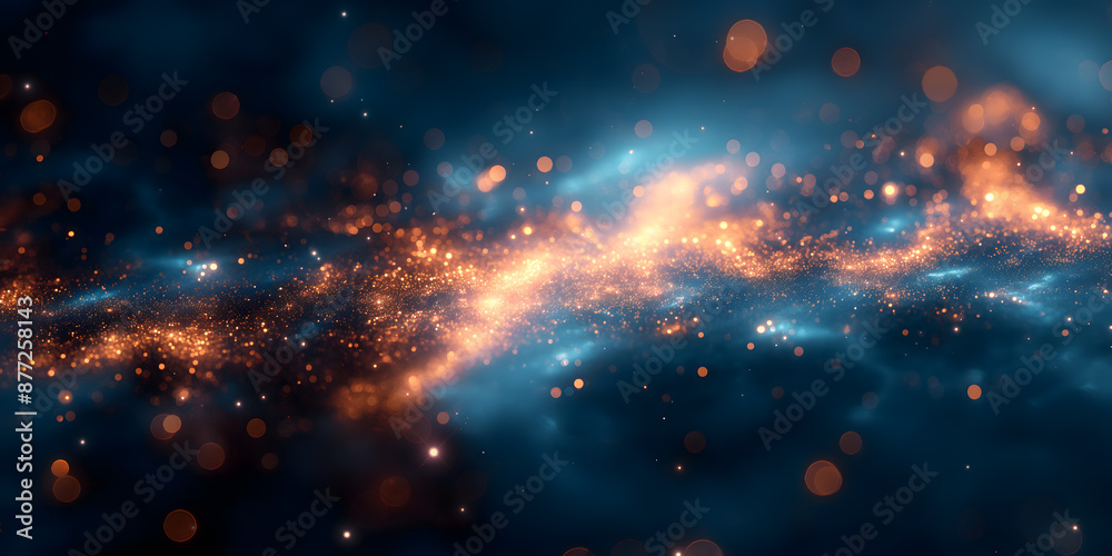 Fototapeta premium Abstract Particle Wave Background with Glowing Dots and Dynamic Motion