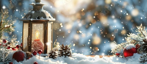 Snowflakes gently fall arou...