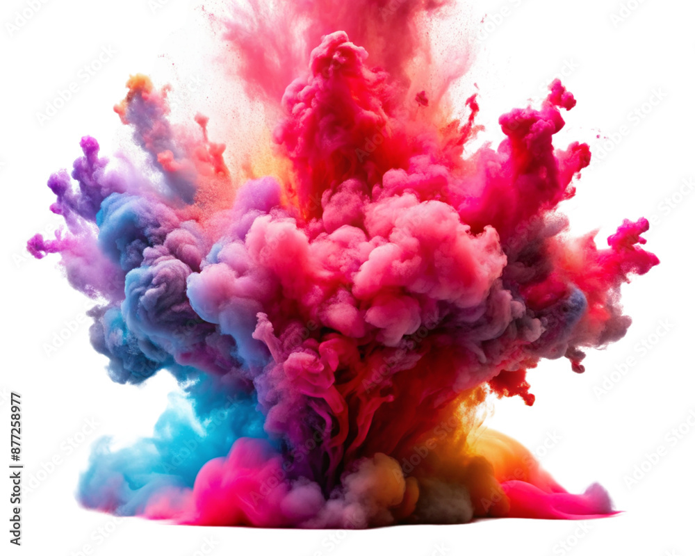 Fototapeta premium Rainbow smoke with white background for your design