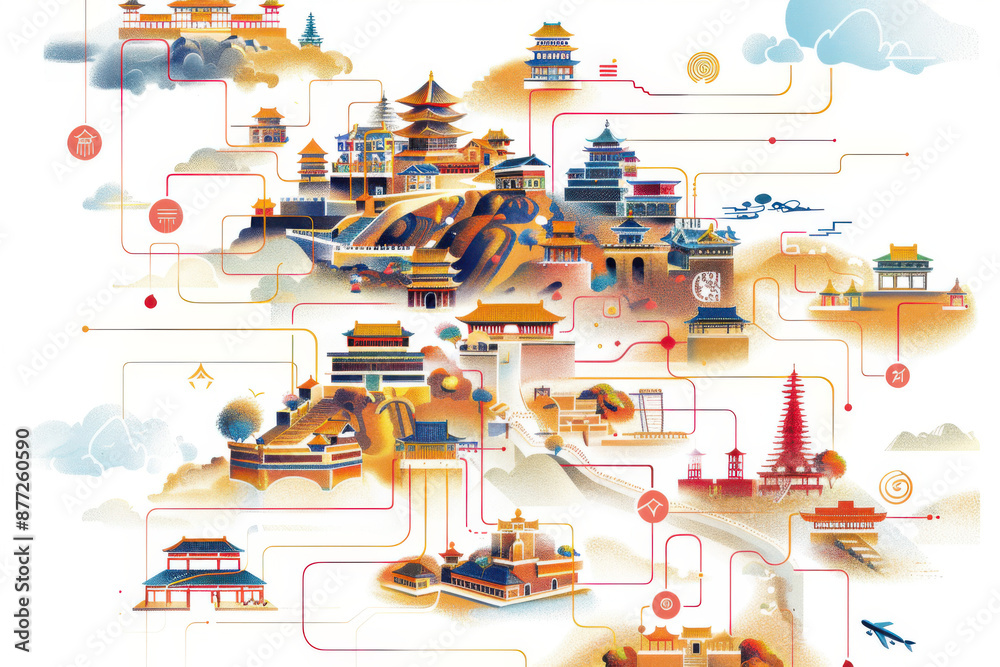 Obraz premium Silk Road Visualization