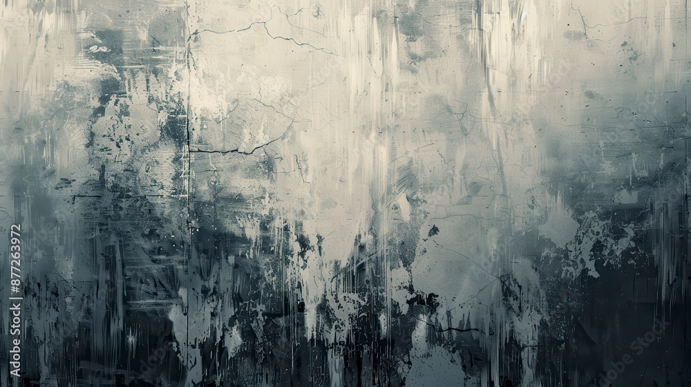 Abstract wall texture with gray, white, and black paint