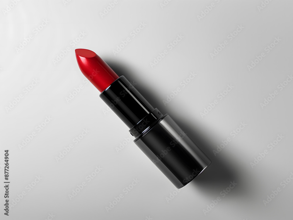 Elegant Red Lipstick on a Minimalistic White Background Elegant Red Lipstick on a Minimalistic White Background