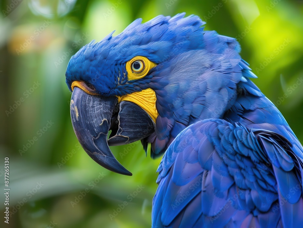 custom made wallpaper toronto digitalmajestic hyacinth macaw with vibrant plumage striking blue feathers and expressive eyes showcase the parrots beauty tropical setting highlights the birds exotic allure