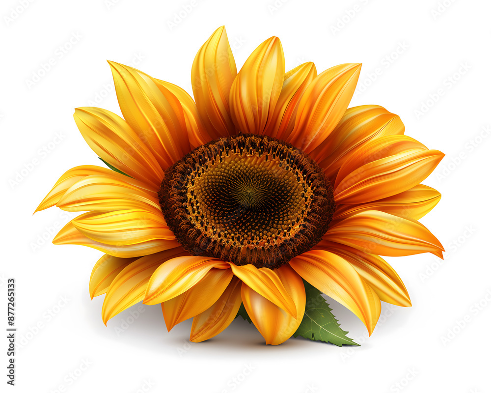 Fototapeta premium Vibrant Sunflower Close-Up on a Clear Background