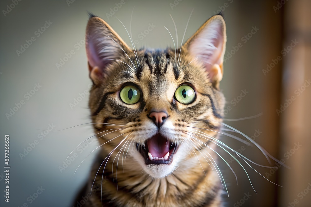 Startled Cat With Mouth Wide Open Startled Cat With Mouth Wide Open