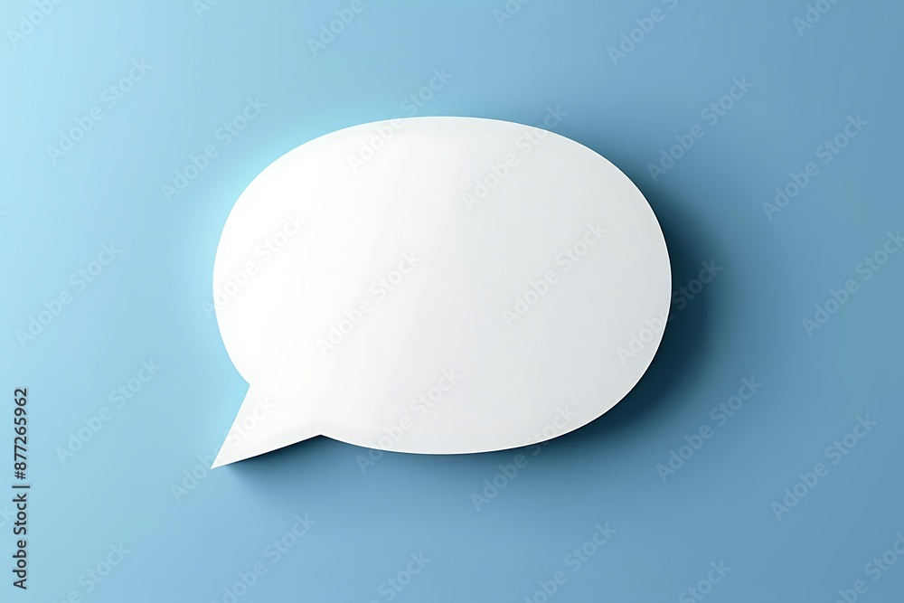 mockup the blank white speech bubble on a blue background for your text. mockup the blank white speech bubble on a blue background for your text.