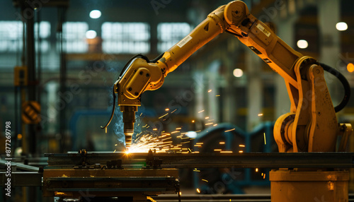 Artificial Intelligence Mimicking Human Precision in Factory Metal Welding innovation for work in industries AI similarly to humans photo