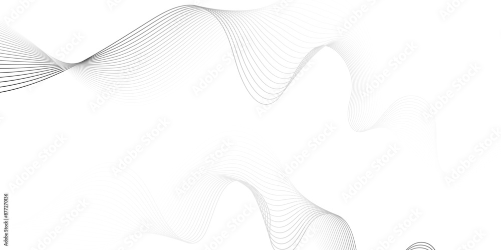 White wave curve lines banner background design. Abstract soft wave lines dynamic flowing gray light isolated background. Vector Illustration of the gray pattern of lines. Black stripes on white White wave curve lines banner background design. Abstract soft wave lines dynamic flowing gray light isolated background. Vector Illustration of the gray pattern of lines. Black stripes on white