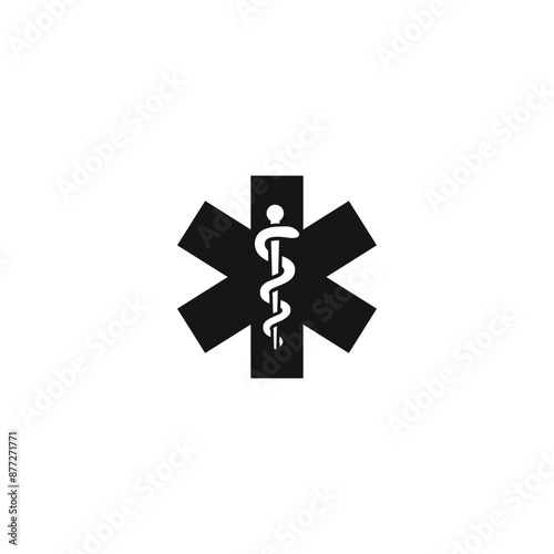 Rod of asclepius icon vector. EPS 10 editable vector