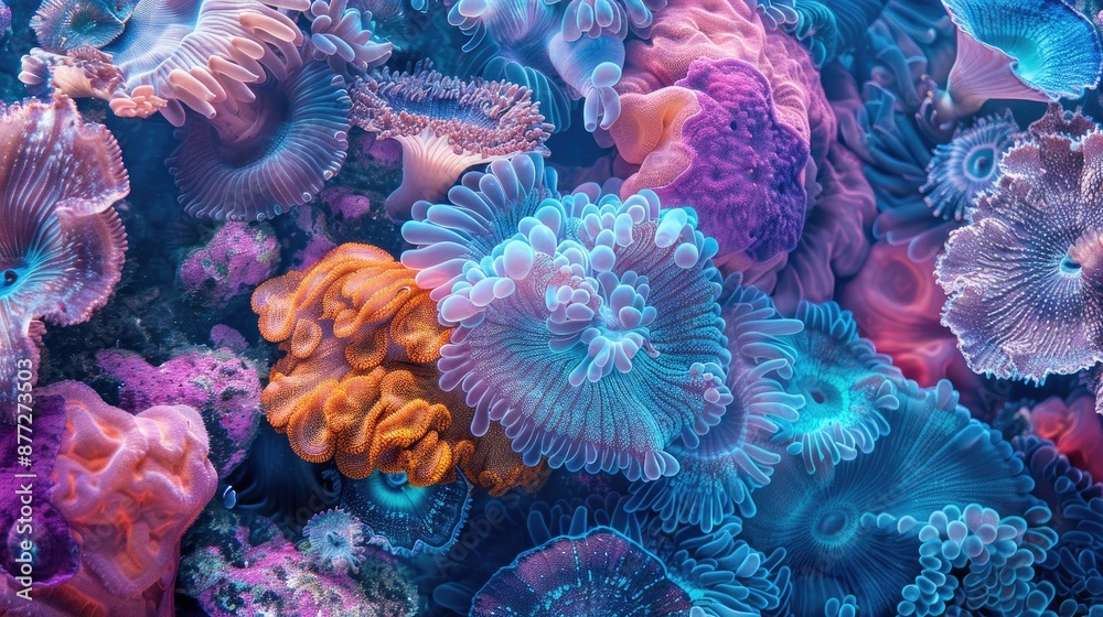 Obraz premium Tropical fish vibrant coral. Generative AI