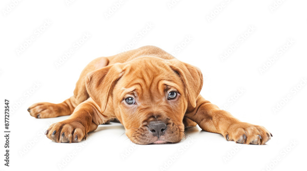 Puppy stretched out with head out of sight. Puppy stretched out with head out of sight.