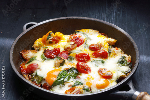 Obraz na płótnie healthy breakfast skillet w salonie