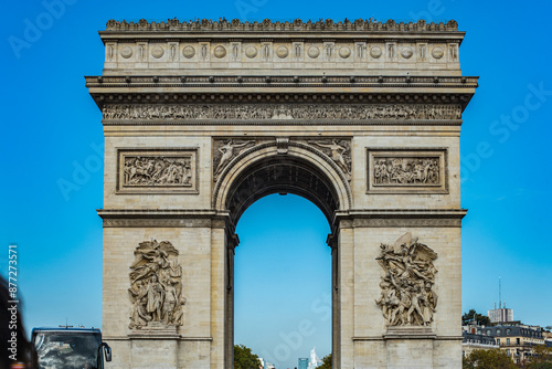 Paris, France - Arc de Triomphe under blue sky