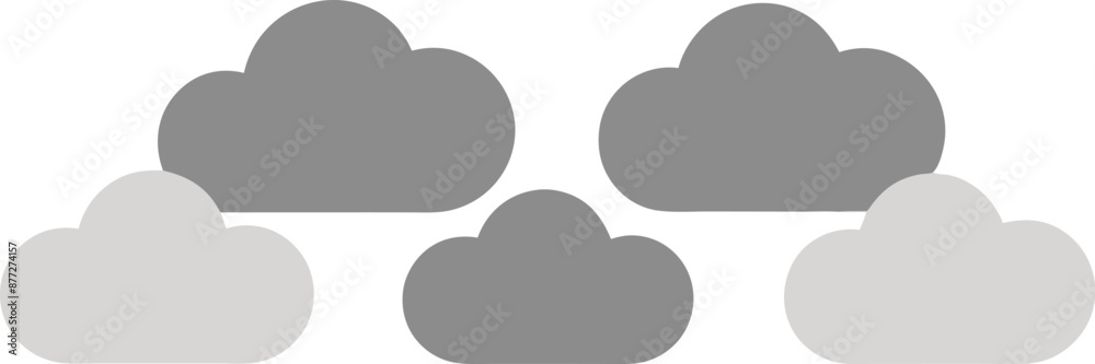 set of cloud with bunny set of cloud with bunny