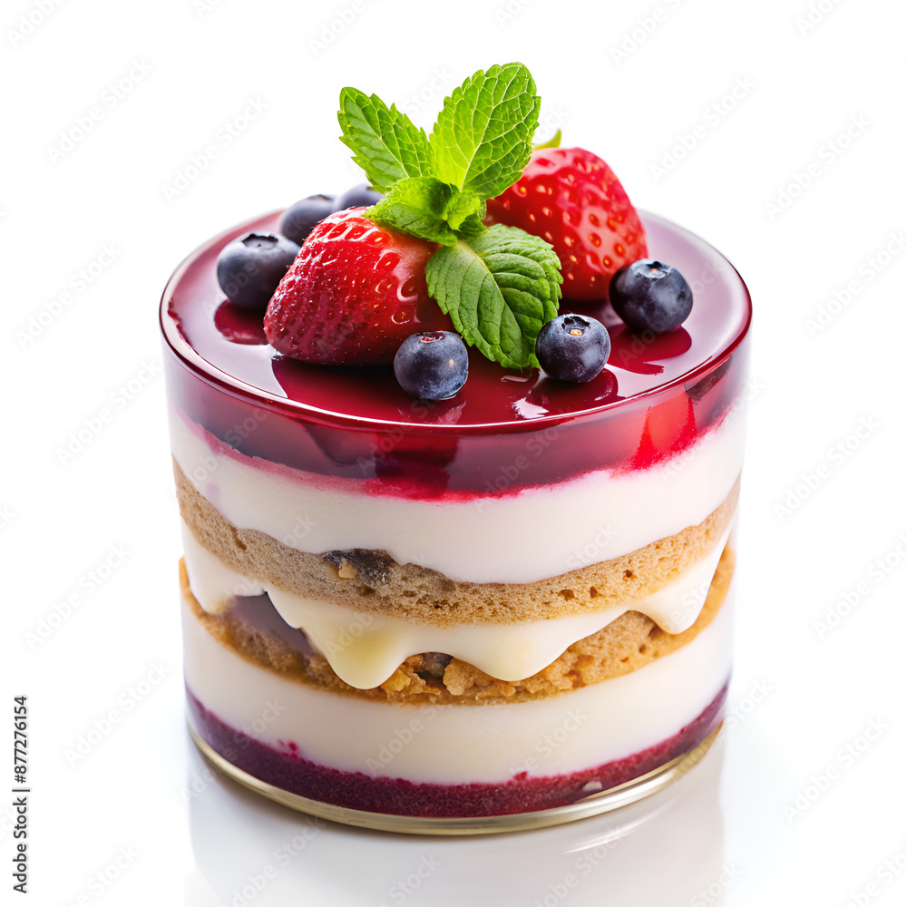 delicious fresh dessert with berries and cream in glass delicious fresh dessert with berries and cream in glass