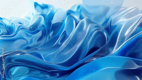 Wallpaper Mural A detailed view of a blue liquid painting with unique textures and colors Torontodigital.ca