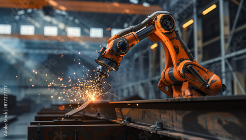 CuttingEdge AI Robot Mimicking Human Precision in Steel Beam Welding innovation for work in industries AI similarly to humans photo