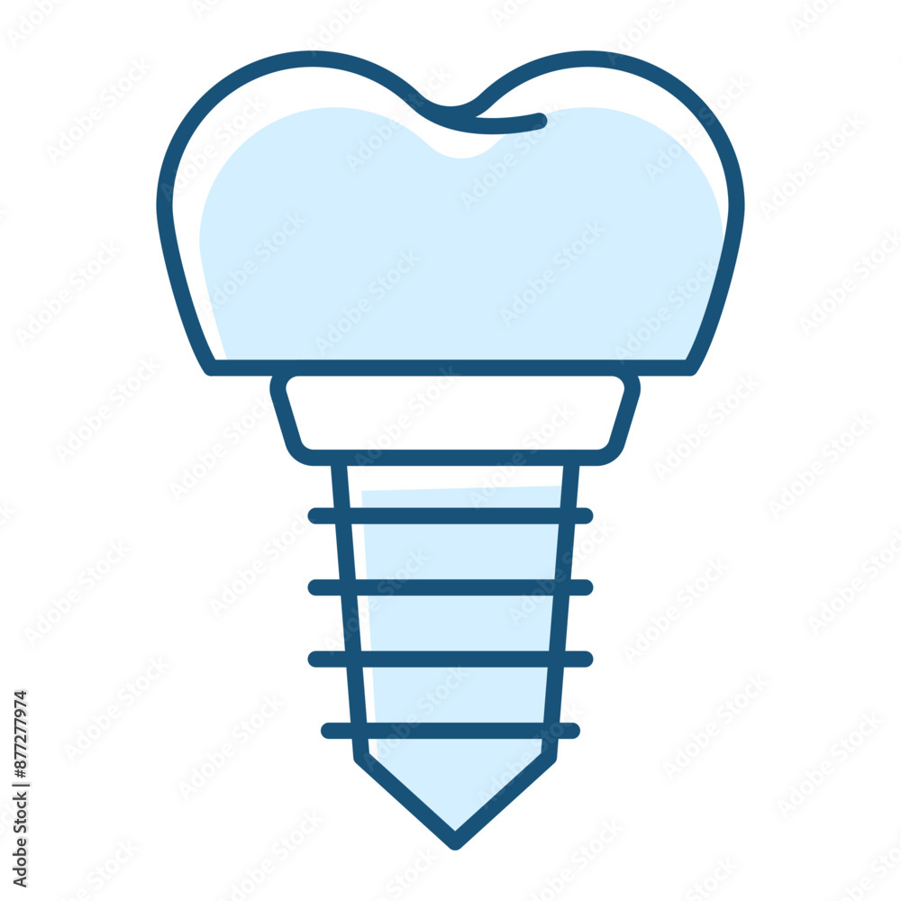 Tooth implant line icon vector isolated. Concept of dentistry. Oral health, dental surgery for artificial tooth implantation. Tooth implant line icon vector isolated. Concept of dentistry. Oral health, dental surgery for artificial tooth implantation.