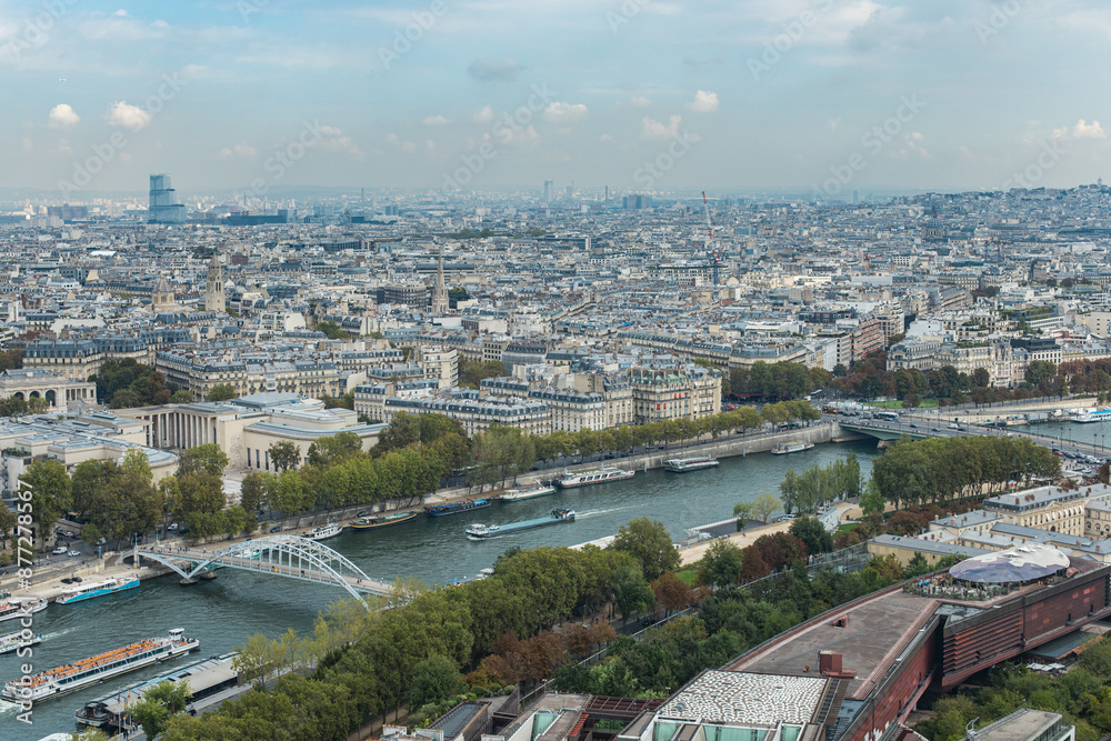 Fototapeta premium Paris, France - Aerial photography of the city scenery of Paris