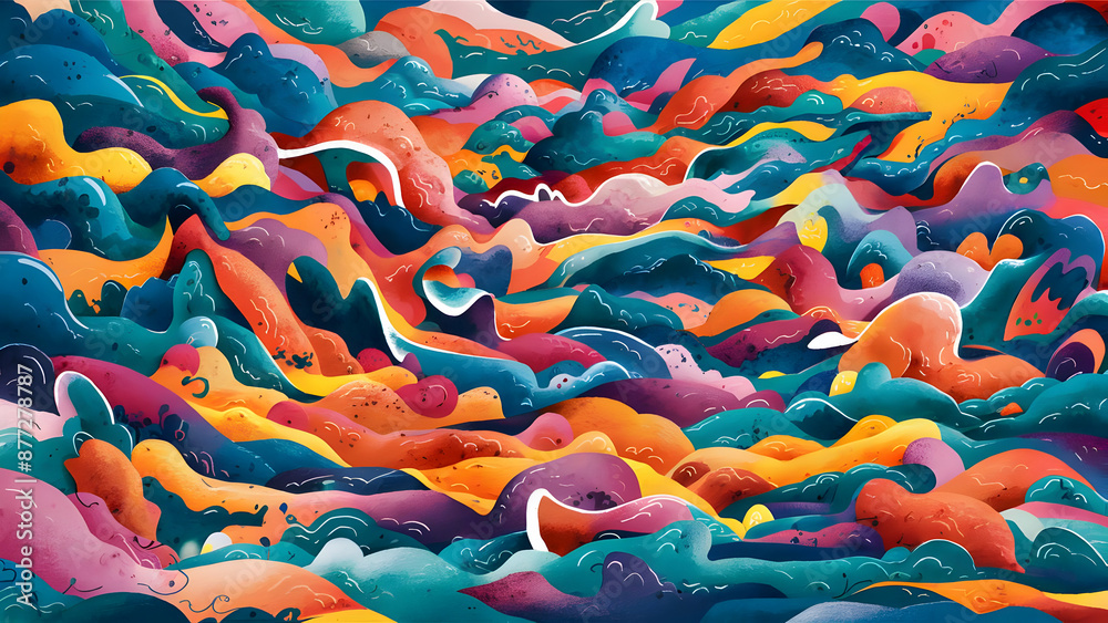 Fototapeta premium Ethereal Watercolor Flow A Delicate Dance of Color