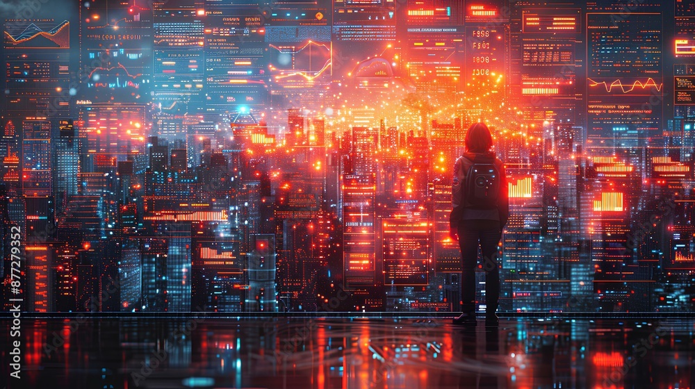 Fototapeta premium Infographics that display data in charts and graphs.