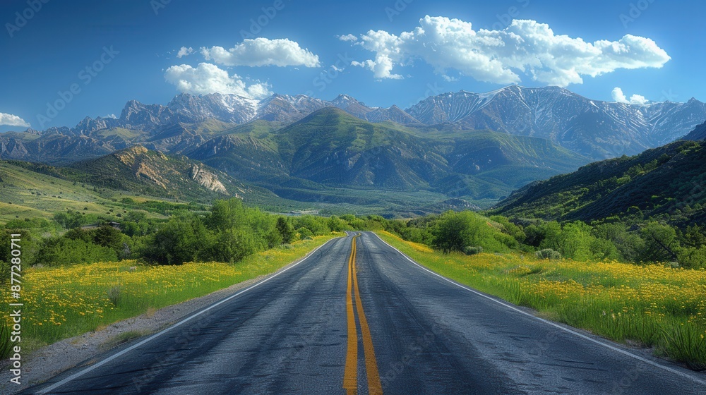 Majestic Mountain Pass Scenic Drive with Dynamic Cloudy Sky Majestic Mountain Pass Scenic Drive with Dynamic Cloudy Sky