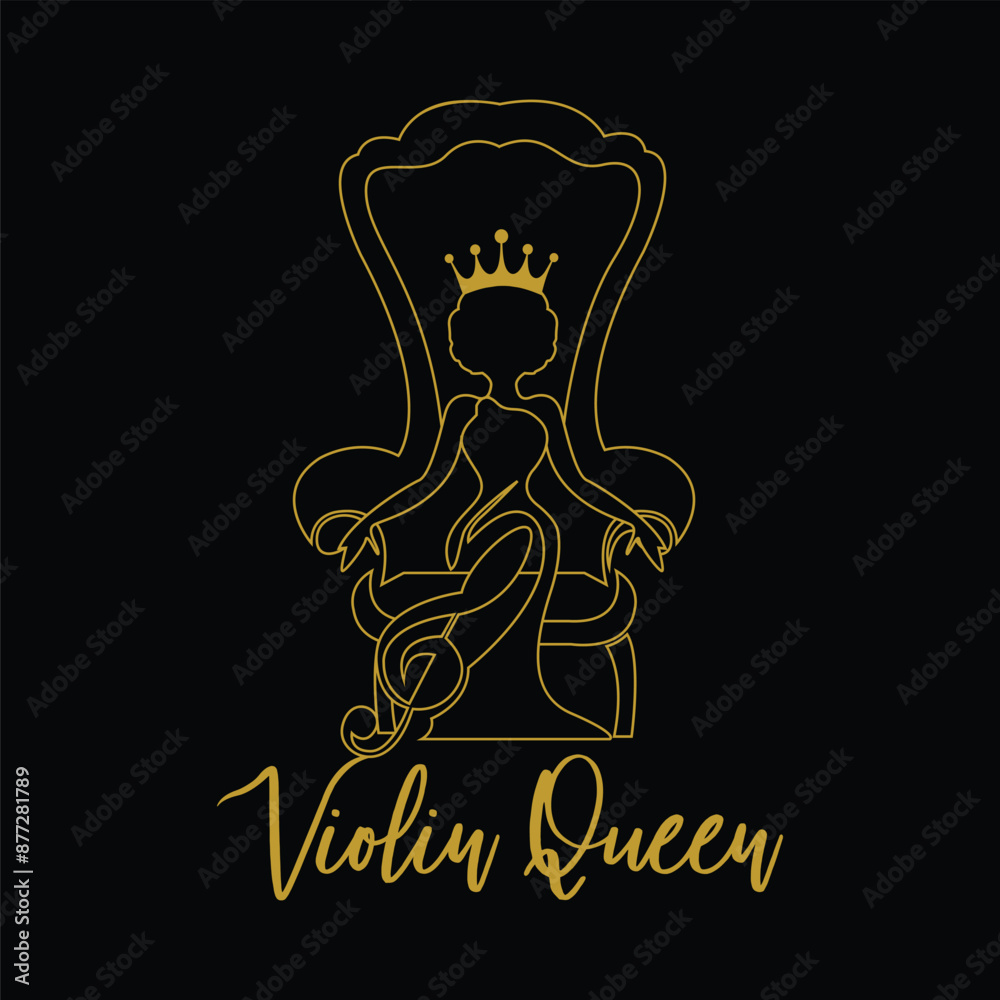 Obraz premium QUEEN CROWN LUXURY GOLD LOGO